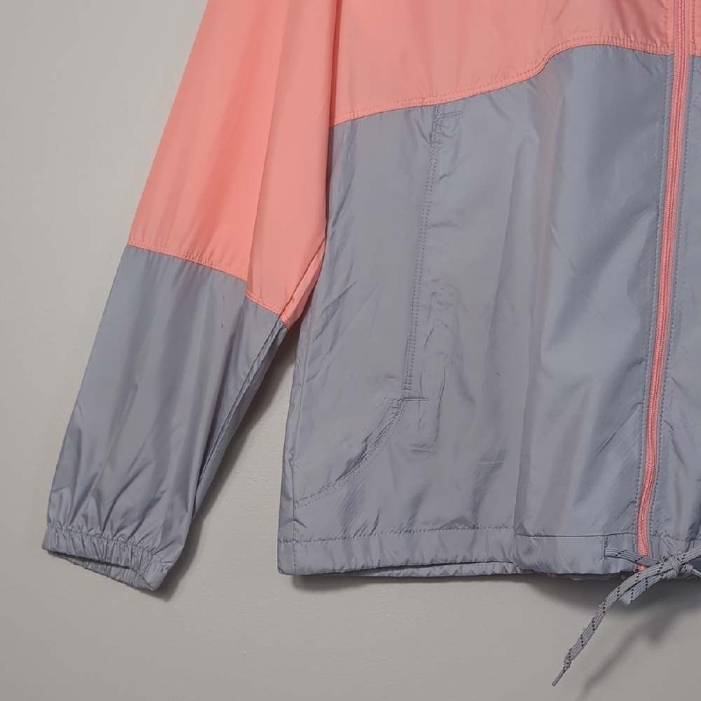 Columbia Flash Forward Coral Peach Gray Windbreaker Jacket Full Zip XL Spring - Picture 4 of 16
